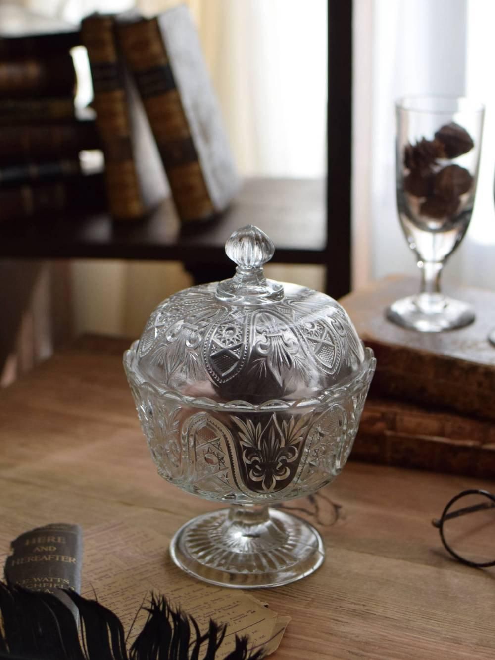 ボンボニエール.9 フランス フルール・ド・リス ガラス雑貨 アンティーク