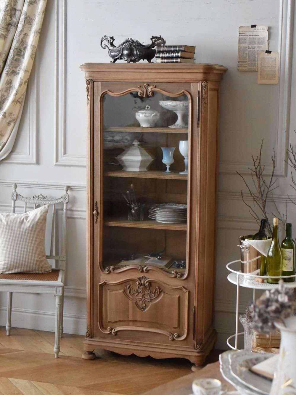 アンティークガラスキャビネット.50 フランスアンティーク家具 ショー