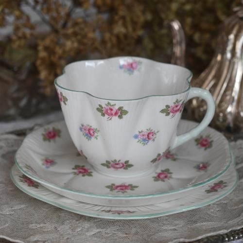 英国アンティーク・ビクトリアン陶器コンポート(イングリッシュ・ローズ)