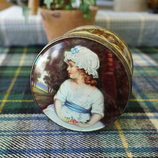 イギリス ヴィンテージ ブリキ缶 Thornes トフィー缶 Joshua Reynolds