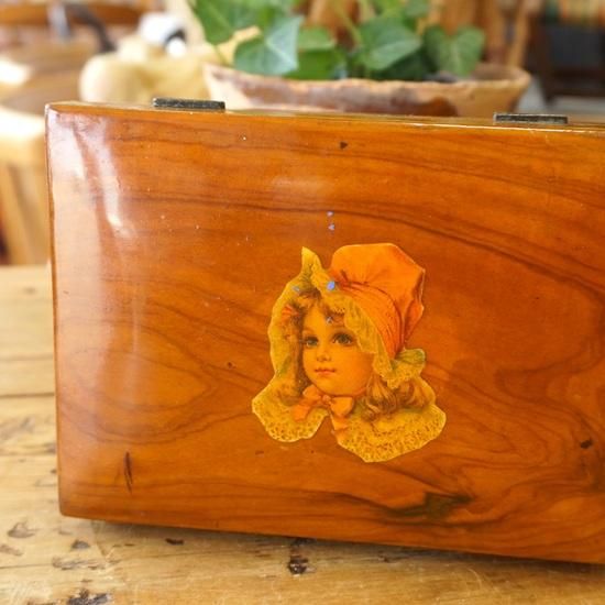 イギリス ヴィンテージ 木箱 チーク材 小物入れ ジュエリーボックス