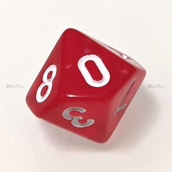 単品◇透明【赤】10面サイコロ(ダイス) - クトゥルフ神話TRPGサイコロ