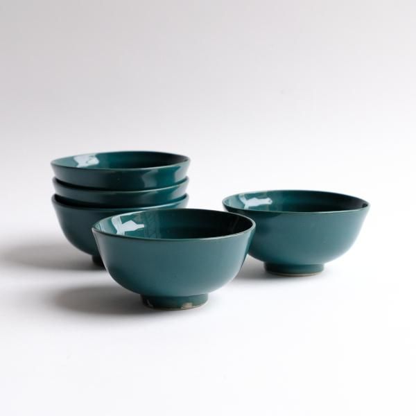 緑釉茶碗 - わより