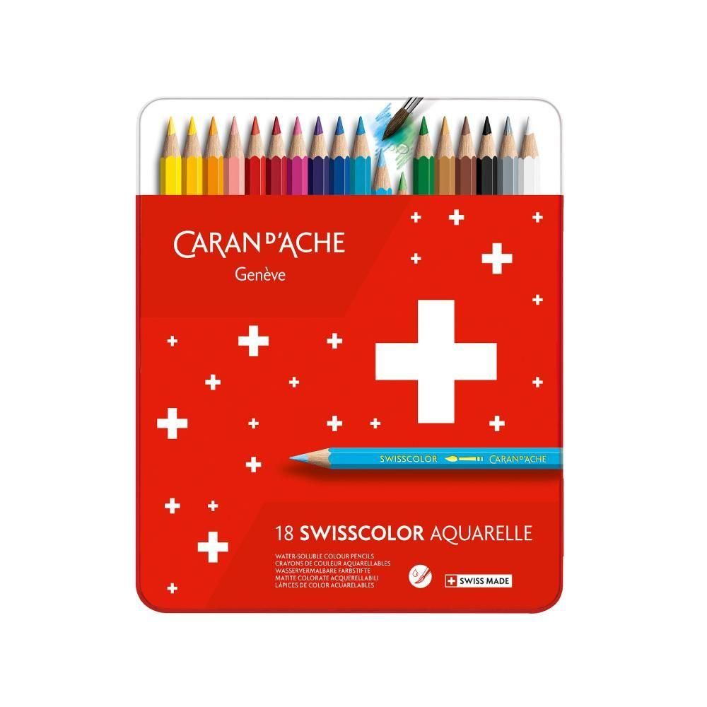 カラン ダッシュ 1285-718 スイスカラー色鉛筆 レッドメタルボックス