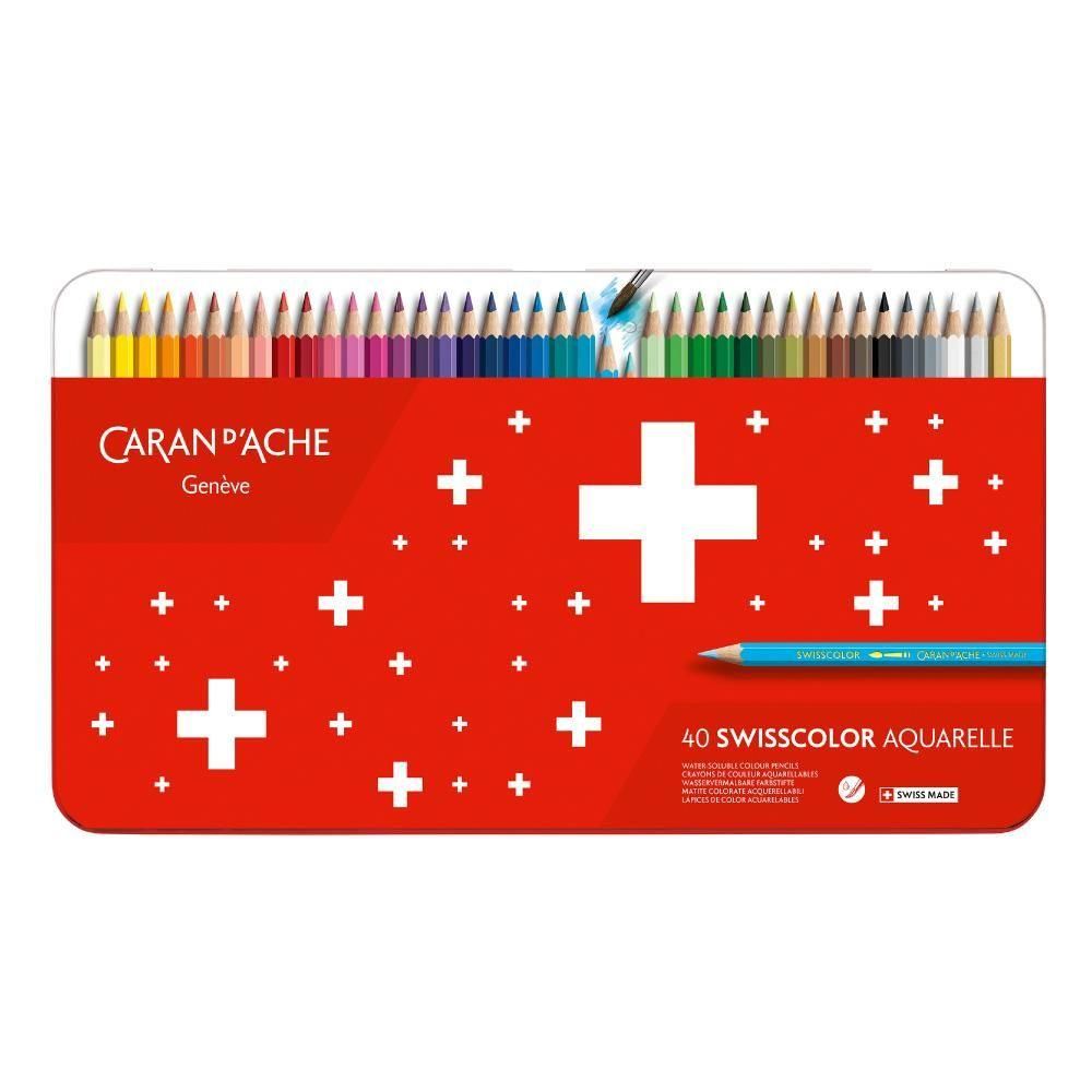 カラン ダッシュ 1285-740 スイスカラー色鉛筆 レッドメタルボックス