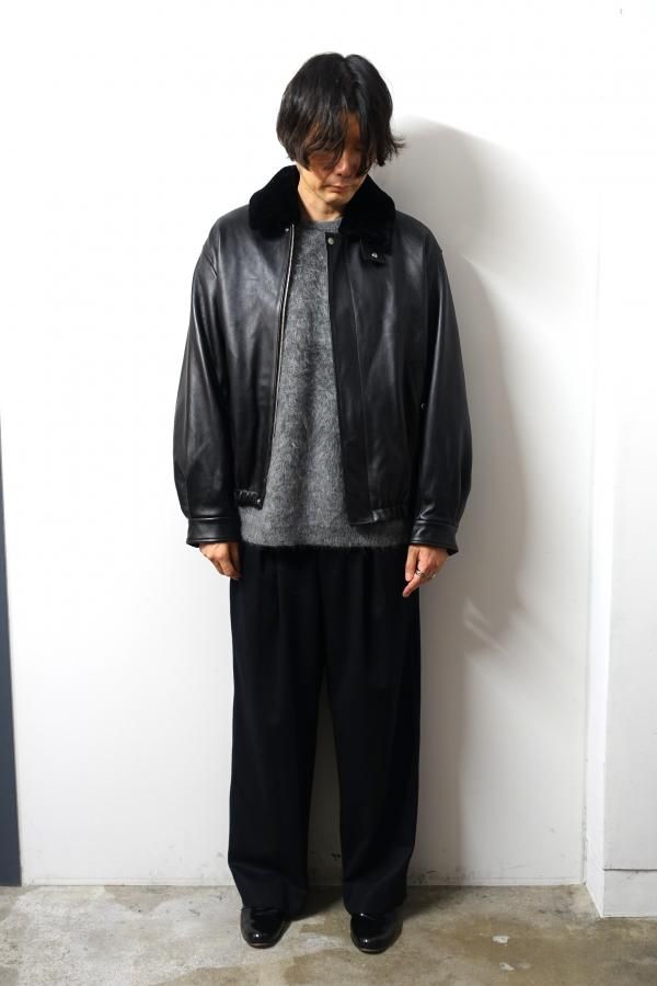 TOM Chan】レザージャケット パイソン型押し豚革 エナメルジップ TOM