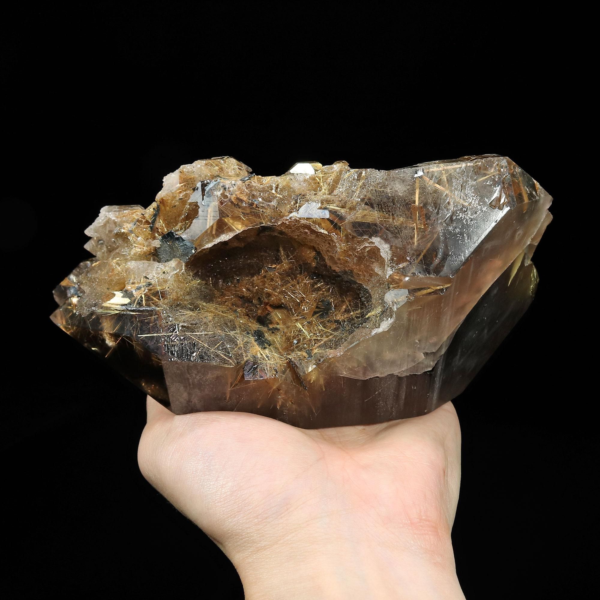 超希少/大型ダブルポイント原石/蝕象後に露出したルチルを鑑賞できる