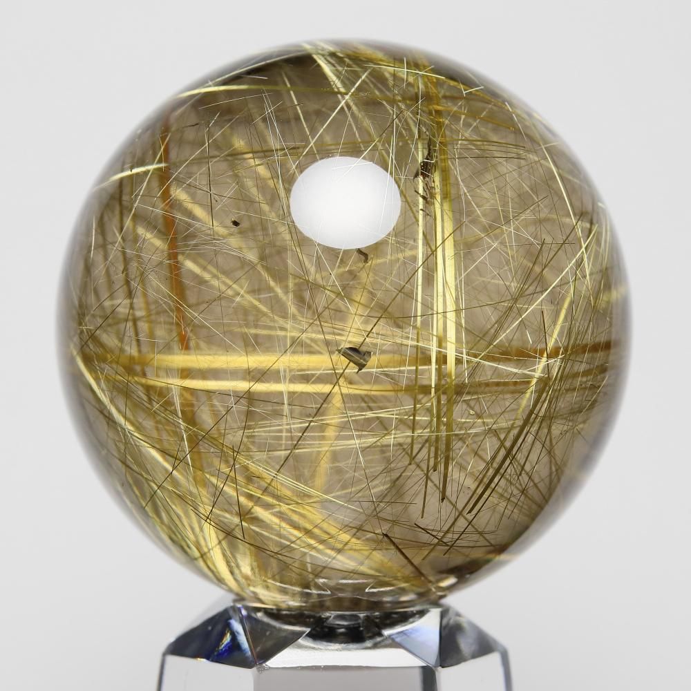 希少レア】超大玉50mm 155g ルチルクォーツ丸玉スフィア 水晶