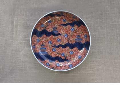 2169源右衛門古伊万里風桜図玉露茶器セット急須1客湯冷し1客湯呑5客