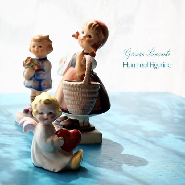 ドイツ ヴィンテージ 陶器人形 天使とハート フンメル人形 フィギュ