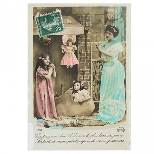 1905s'ビンテージポストカードアンティーク骸骨と薬瓶のポストカード