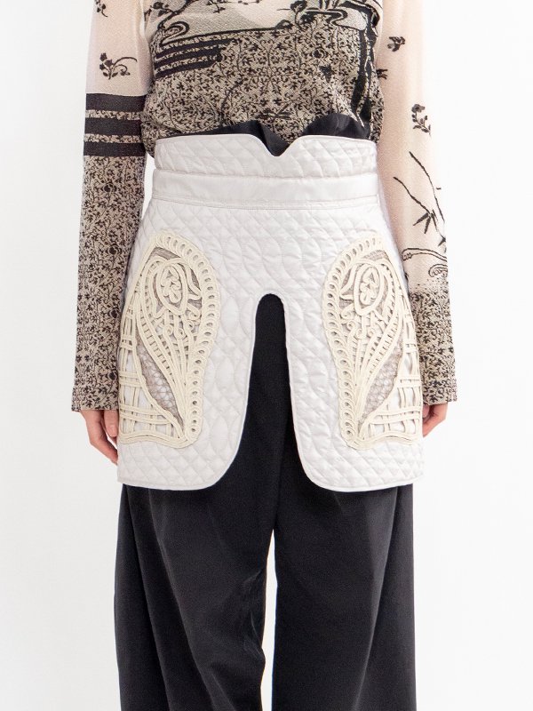 Cording Embroidery Quilted Wrapped Skirt-コーディングエンブロイ
