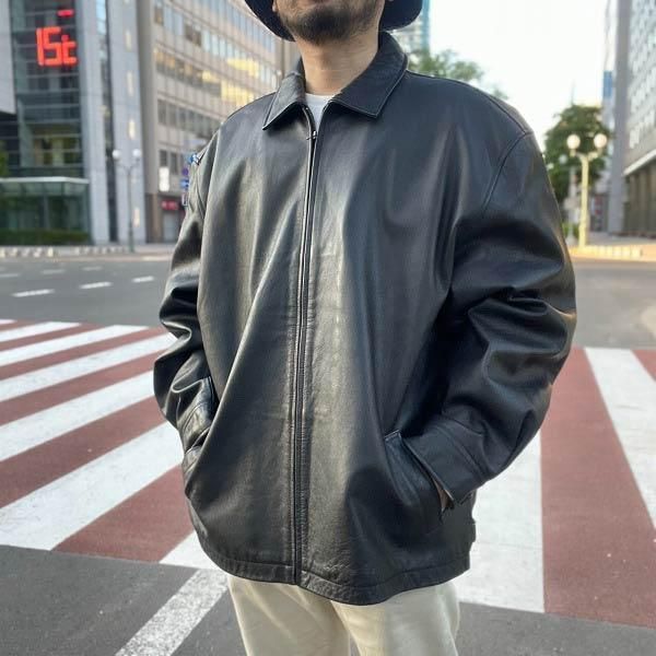 90s OLD GAP ギャップ レザー シングルライダースジャケット 黒