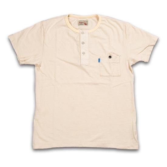 INTERIMインテリム メリノ ウール ヘンリーネックTシャツ 生成り