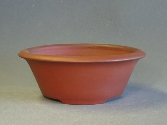 中国美術 朱泥 植木鉢 花盆 鐵画軒製 在銘 四方形 輪花形 一対(HA527)