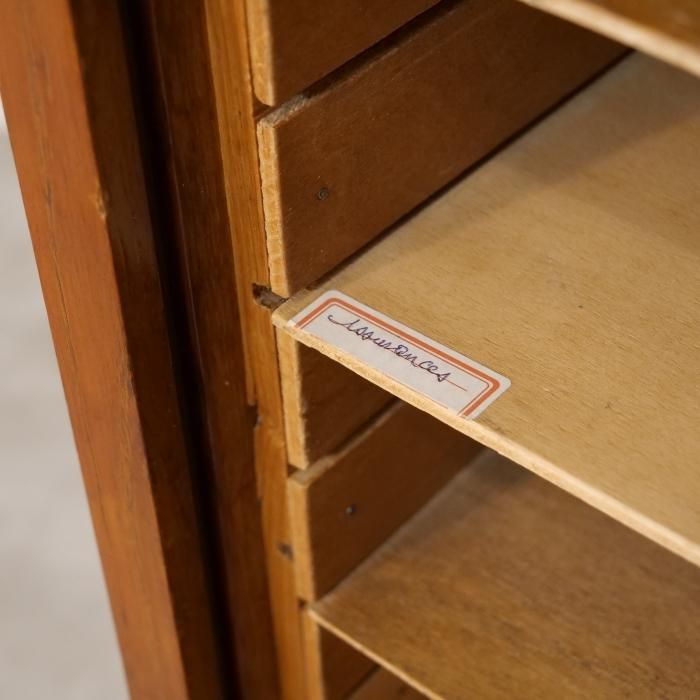 GC1449｜蛇腹扉ローリングドアの収納キャビネット/オーク/フレンチ