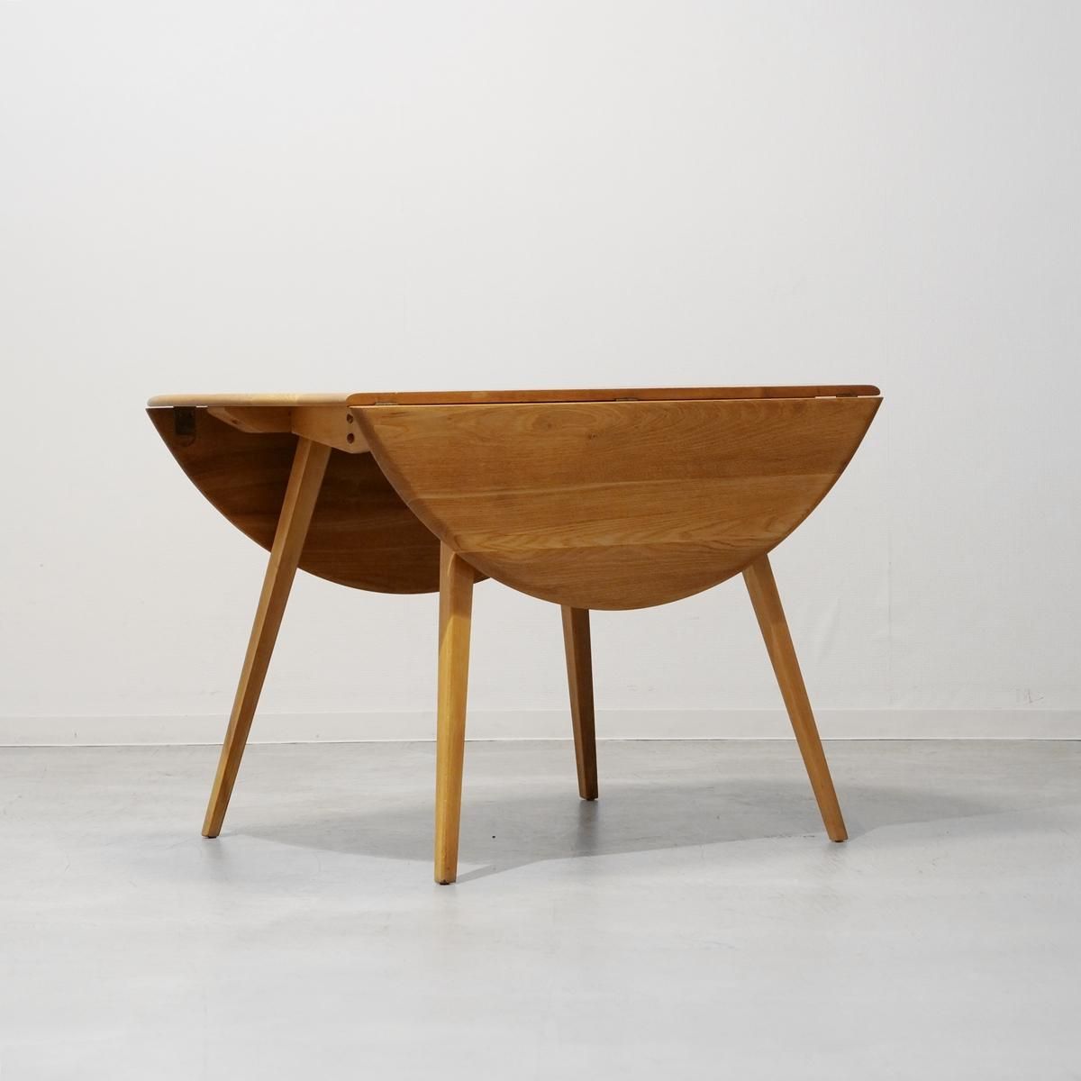 英国アンティーク木製ドロップリーフコーヒーテーブル/バタフライ机(85