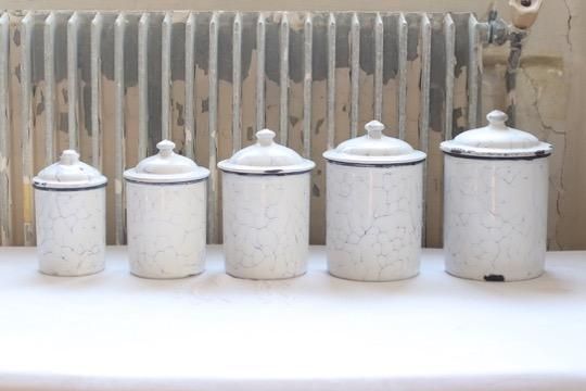 アンティークホーローキャニスター5個セット