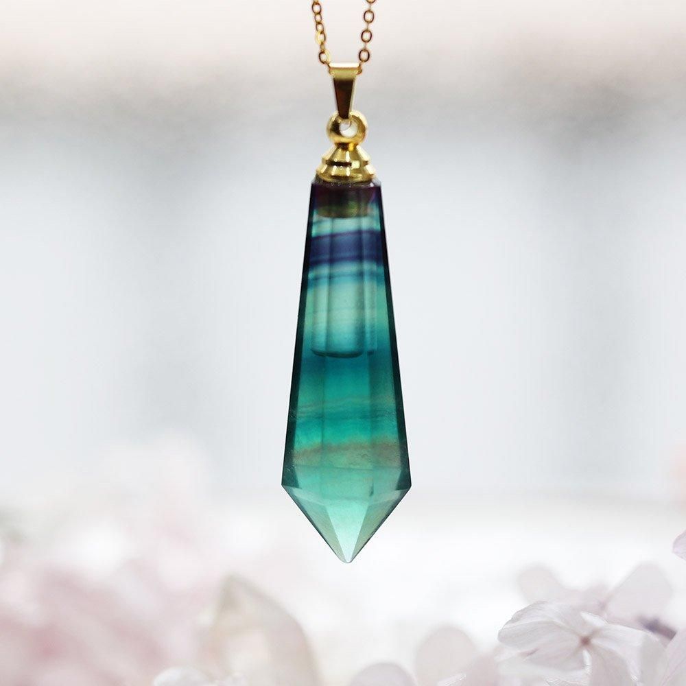 フローライト香水瓶ネックレス - 海福雑貨通販部