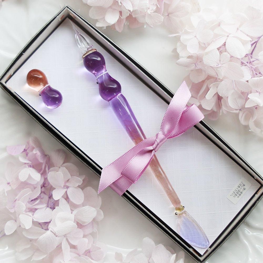 翅ガラスペン（アレキサンドライトガラス） - 海福雑貨通販部