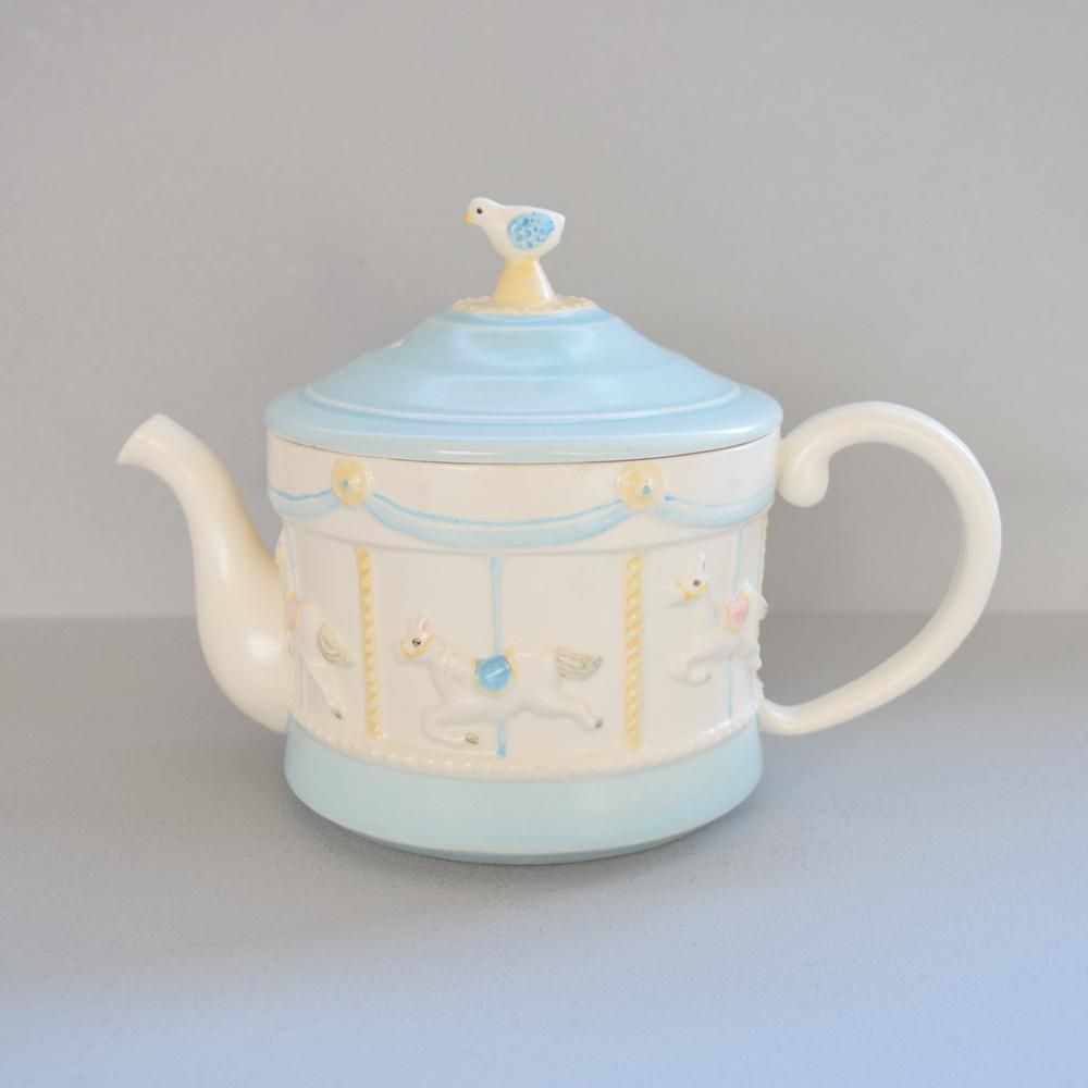 Sugar Poppo メリーゴーランドティーポット 水色 - SLOW MARKET