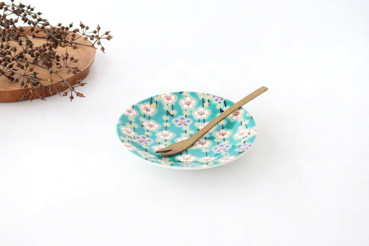 江戸時代 元治元年木箱入 青九谷牡丹獅子小皿20枚 骨董 【