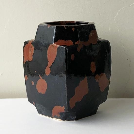 椋木英三 呉州扁壺 師．河井寛次郎 椋木英三 呉州扁壺 師．河井寛次郎