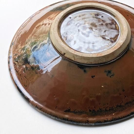 Vintage Japanese Folk Art: 柿釉蝋抜大鉢（尺九寸）/ 濱田晋作