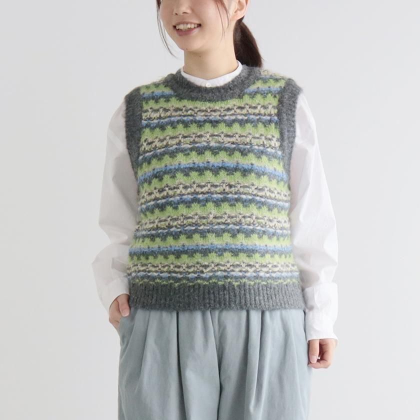 LE GLAZIK ジャカード クルーネックニットベスト の通販- AIDA ONLINE