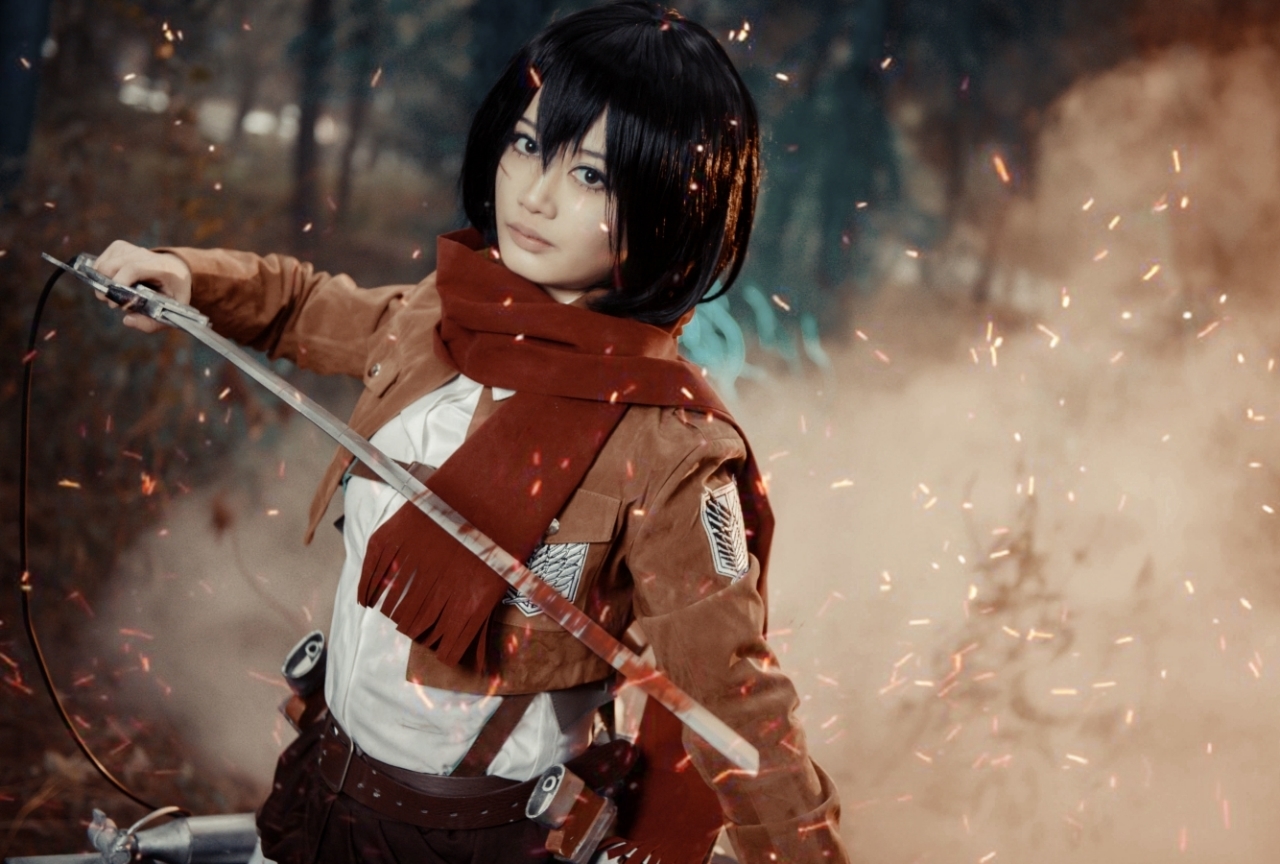 R⑥7 進撃の巨人 ミカサ アッカーマン コスプレ マフラー 武器 立体