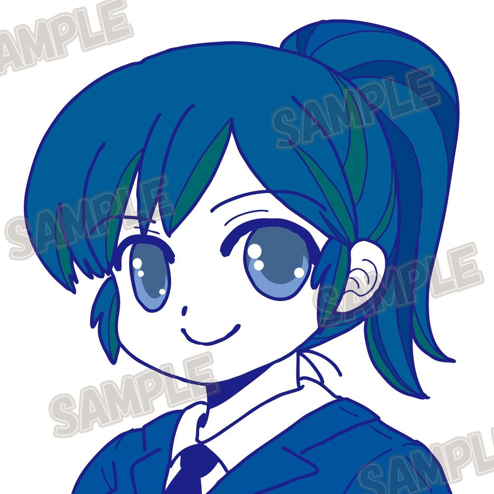 見本マンガ風人物アイコンポニーテールの女の子イラスト - ランサーズ