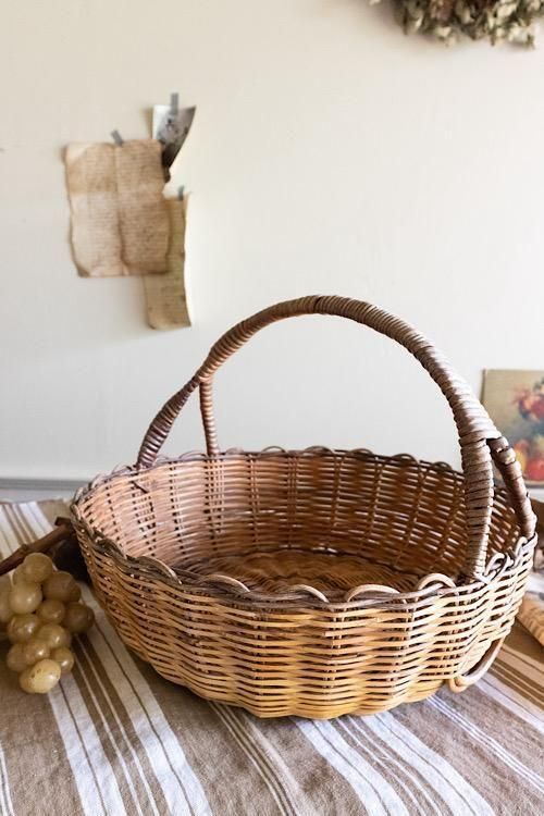 ラウンドパニエ | フランチバスケット - フランスアンティーク