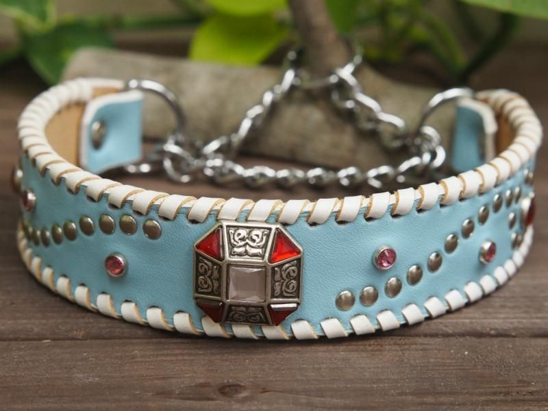 オリジナルハーフチョーク首輪 オーダーメイドでサイズピッタリ。