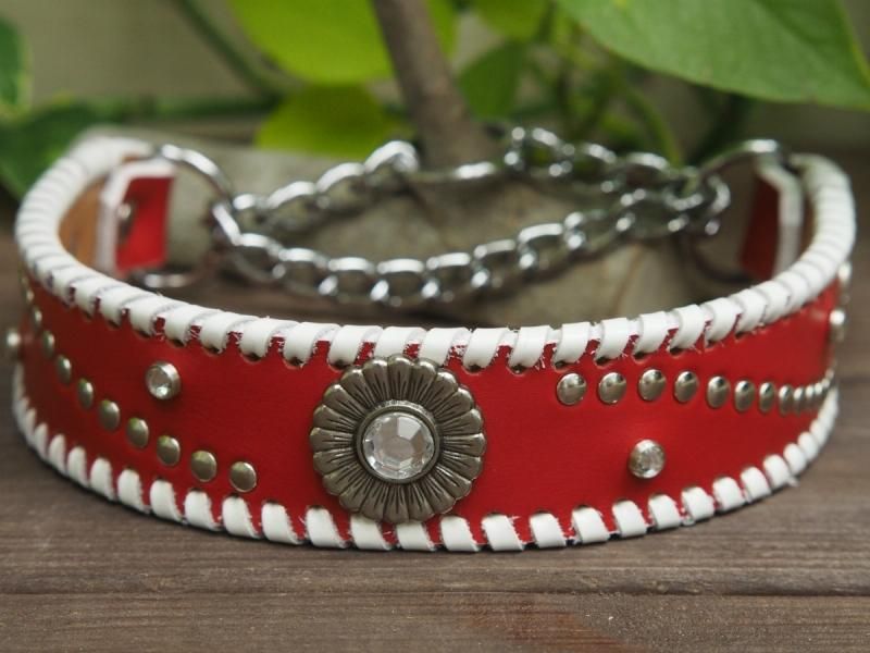 オリジナルハーフチョーク首輪 オーダーメイドでサイズピッタリ。