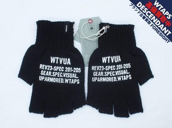 WTAPS 'TRIGGER GLOVE.ACRYLIC'ニットグローブ 手袋 フィンガーレス 黒