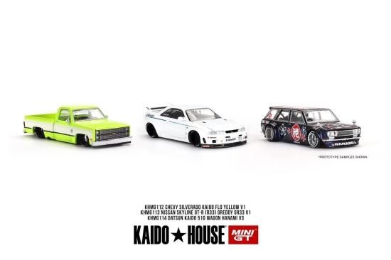KAIDO☆HOUSE 1/64 CHEVY SILVERADO KAIDO FLO YELLOW V1- ミニカー