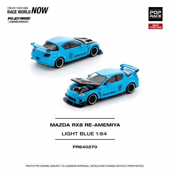 Pop Race 1/64 MAZDA RX-8 RE-AMEMIYA - LIGHT BLUE マツダ RX-8 RE