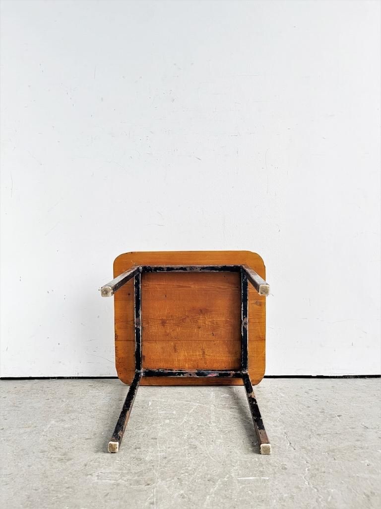 ヴィンテージ アイアンベース ウッド サイドテーブル - アンティーク