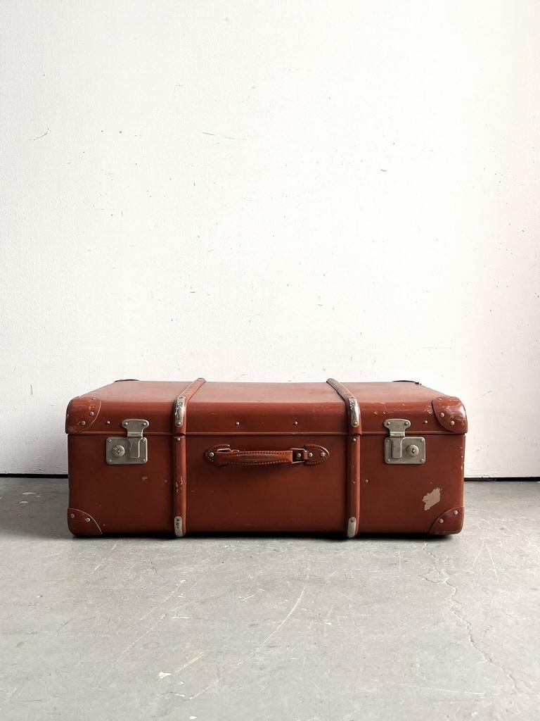 ヴィンテージ ビニールレザー トランク - アンティーク、ビンテージの