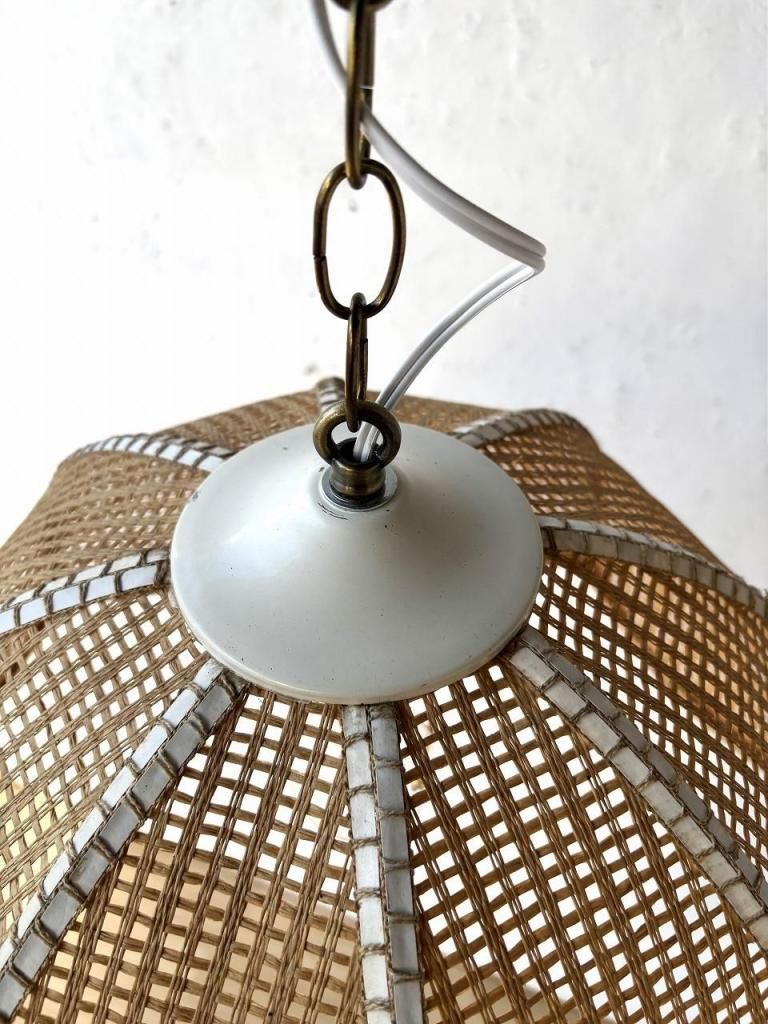ヴィンテージ ラタンシェード ペンダントランプ - アンティーク