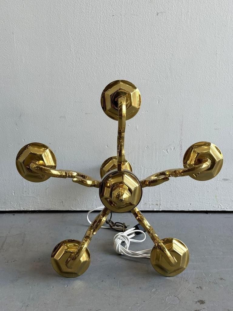 ヴィンテージ ゴールドフレーム 5灯 シャンデリア - アンティーク