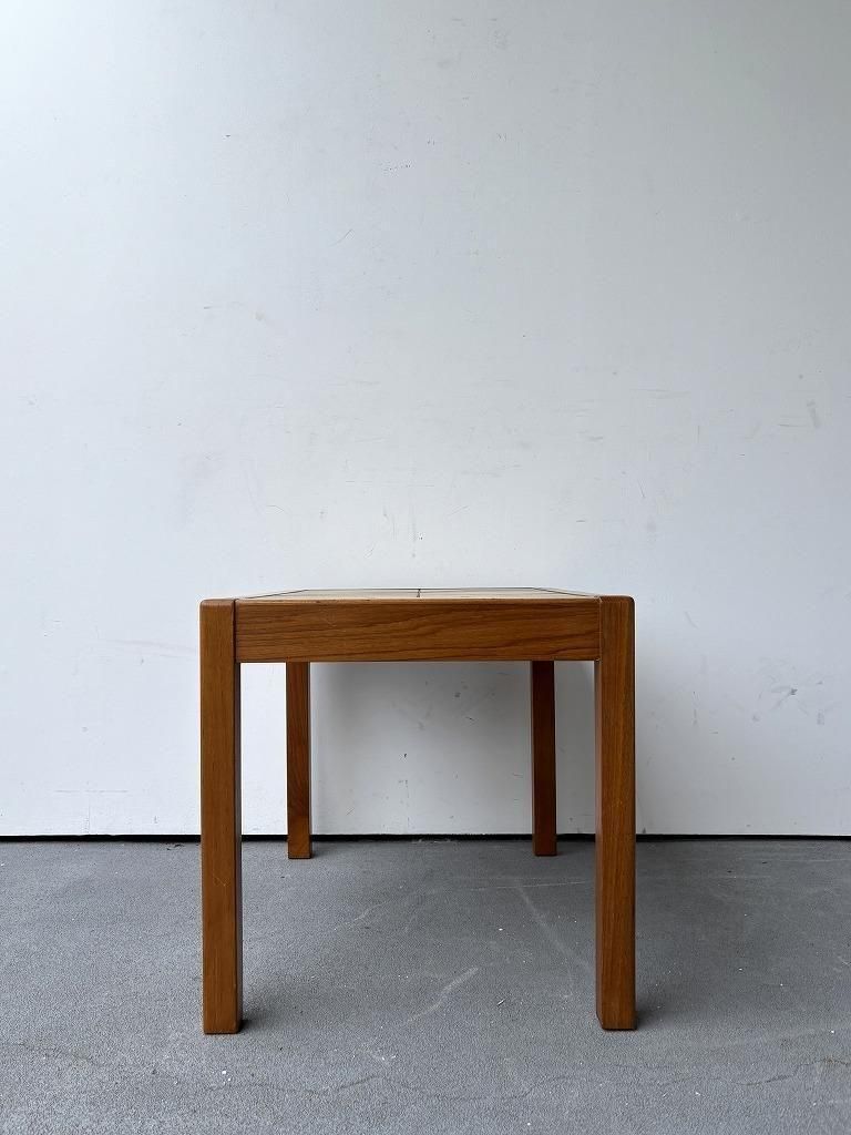 デンマーク チーク材 タイルトップ サイドテーブル 北欧家具 北欧