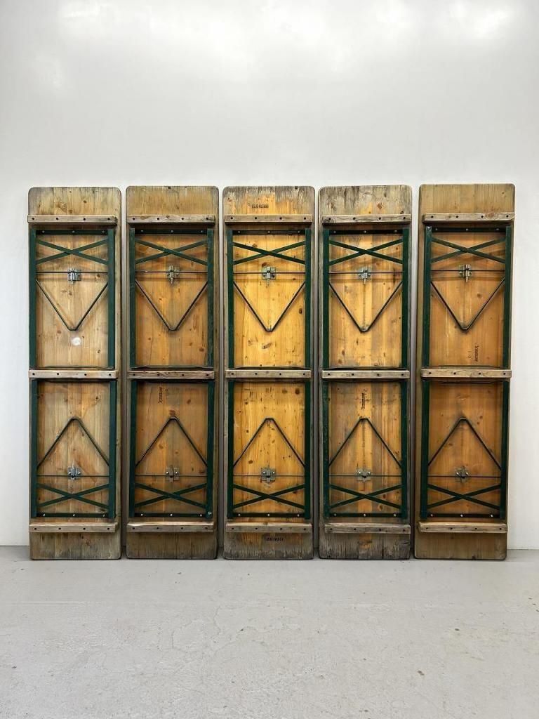 ヴィンテージ ウッド フォールディング テーブル/ベンチ セット ※バラ