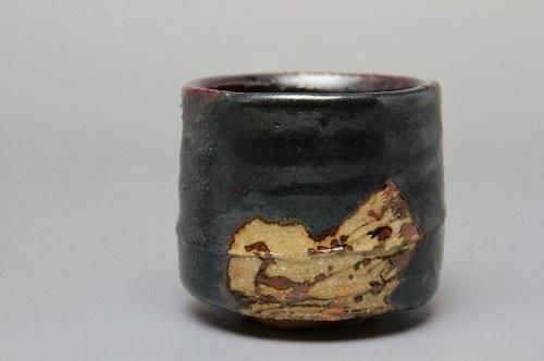 棚橋 淳 「 黒織部ぐい呑 」 酒器 盃 - レトロ ＆アート空間 「 古美術