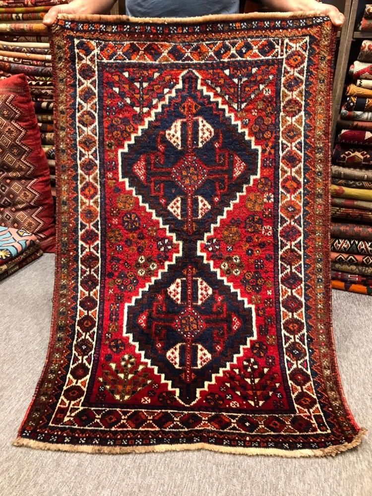 セミアンティーク絨毯/イラン・シラーズ/トライバルラグ約132×87cm