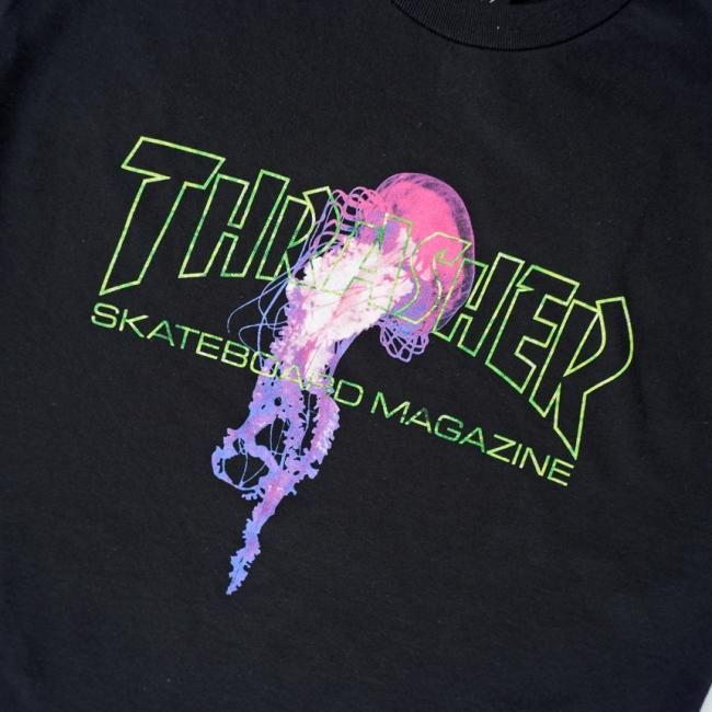 THRASHER x ATLANTIC DRIFT TEE / BLACK （スラッシャー ロゴTシャツ