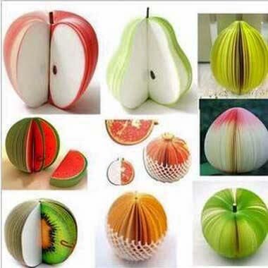 フルーツの秋キャンペーン 本物みたい！ ユニークな果物メモ帳 青リンゴ型