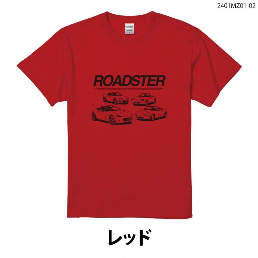 半袖Tシャツ マツダ 2401MZ01-02 MAZDA ROADSTER HISTORY Tシャツ