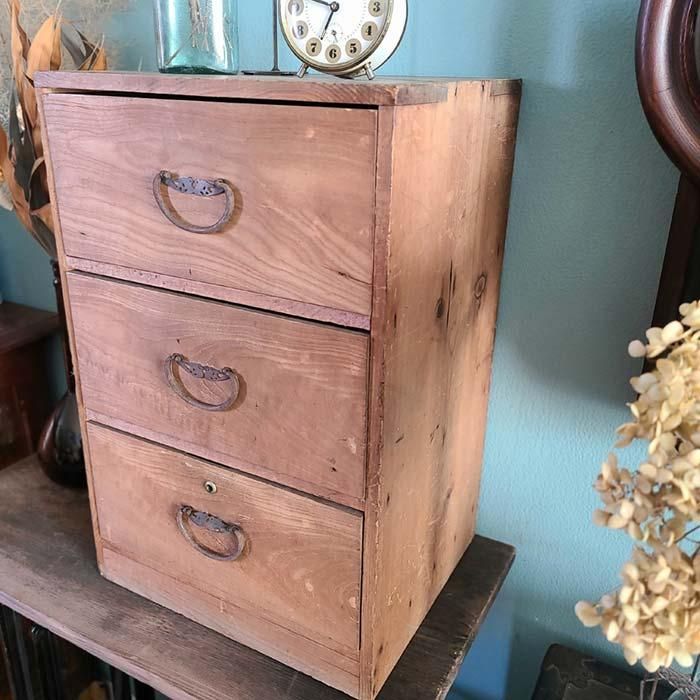 古家具・古道具・小引き出し・昭和レトロ・3段・大きめ | 旅するレトロ
