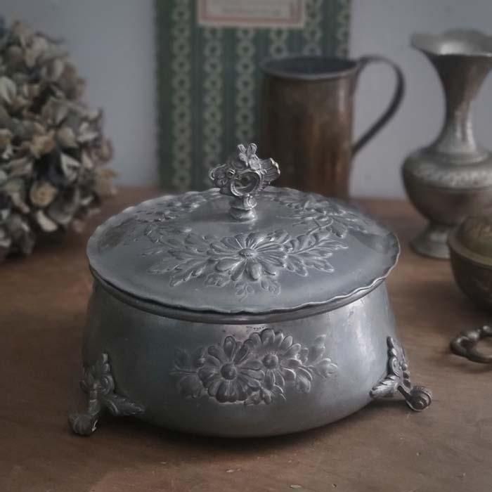 フランスアンティーク 小物入れ 金属製 ブロカント 蚤の市 ドイツ